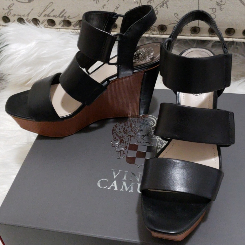 Vince Camuto Black Wedges